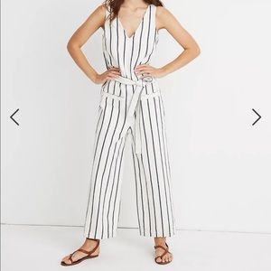 Madewell Striped Pull-On Cotton/Linen Jumpsuit